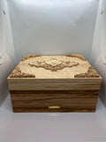 Handcrafted Keepsake Box with Ornate Wood Carvings