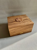 Zebrawood Keepsake Box with Floral Wood Carving