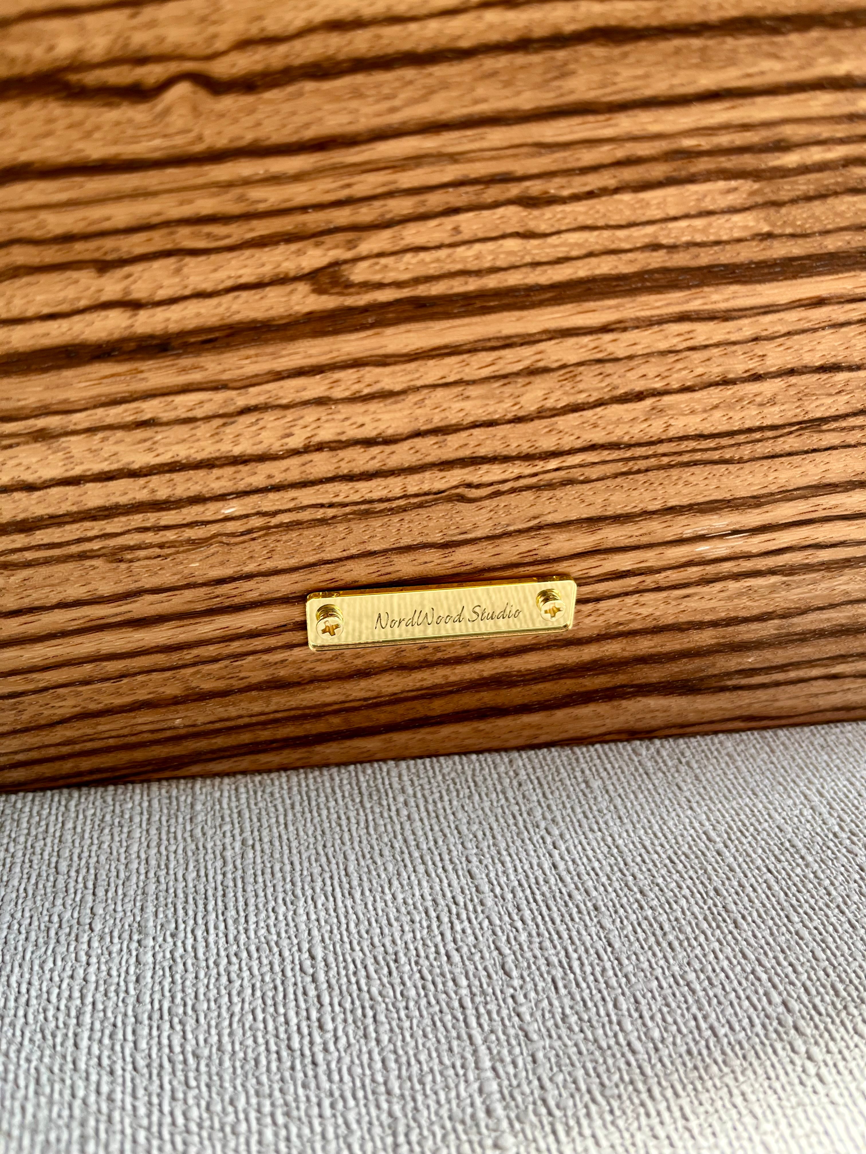 Zebrawood Keepsake Box with Floral Wood Carving