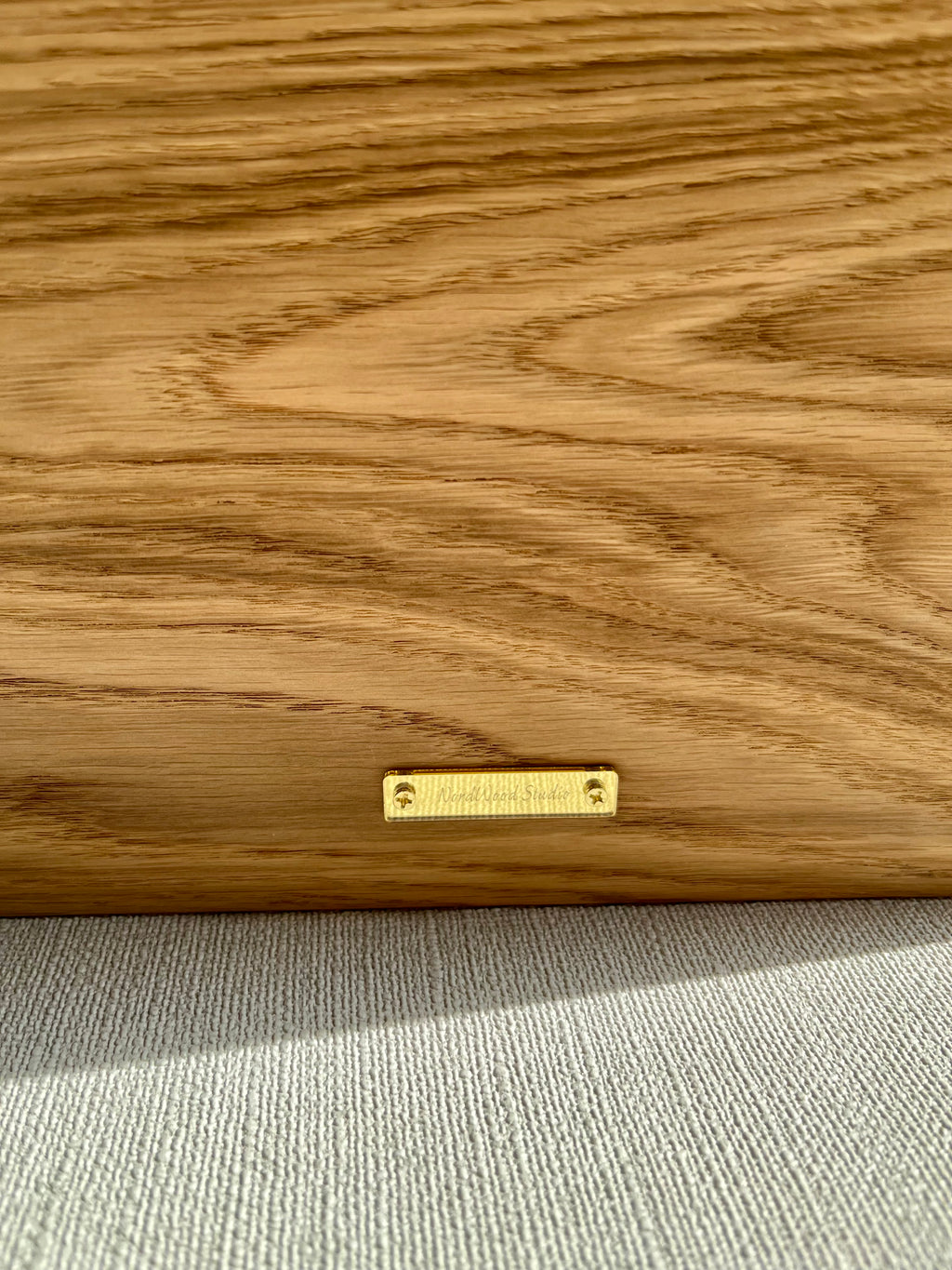 Handcrafted Oak Veneer Storage Box with Floral Baroque Carving